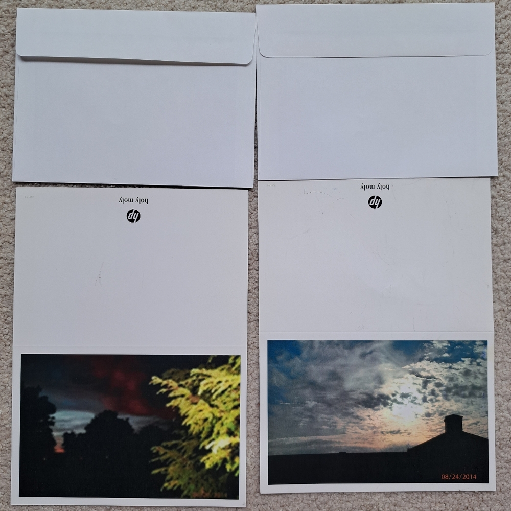 2 custom greeting cards with envelopes